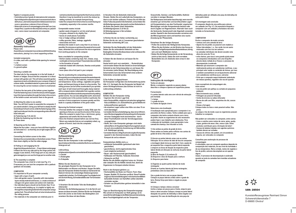 Florabest Compost Bin / Composter User Manual | Page 12 / 15