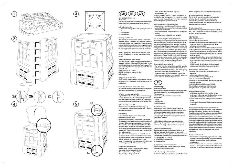 Qe r t, 2a 2b 2c | Florabest Compost Bin / Composter User Manual | Page 5 / 15
