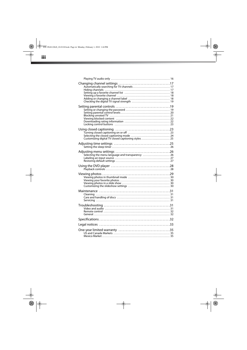 Dynex DX-22LD150A11 User Manual | Page 3 / 40