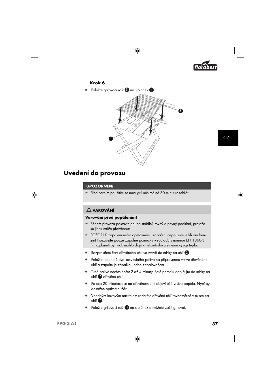 Uvedení do provozu | Florabest FPG 3 A1 User Manual | Page 40 / 64