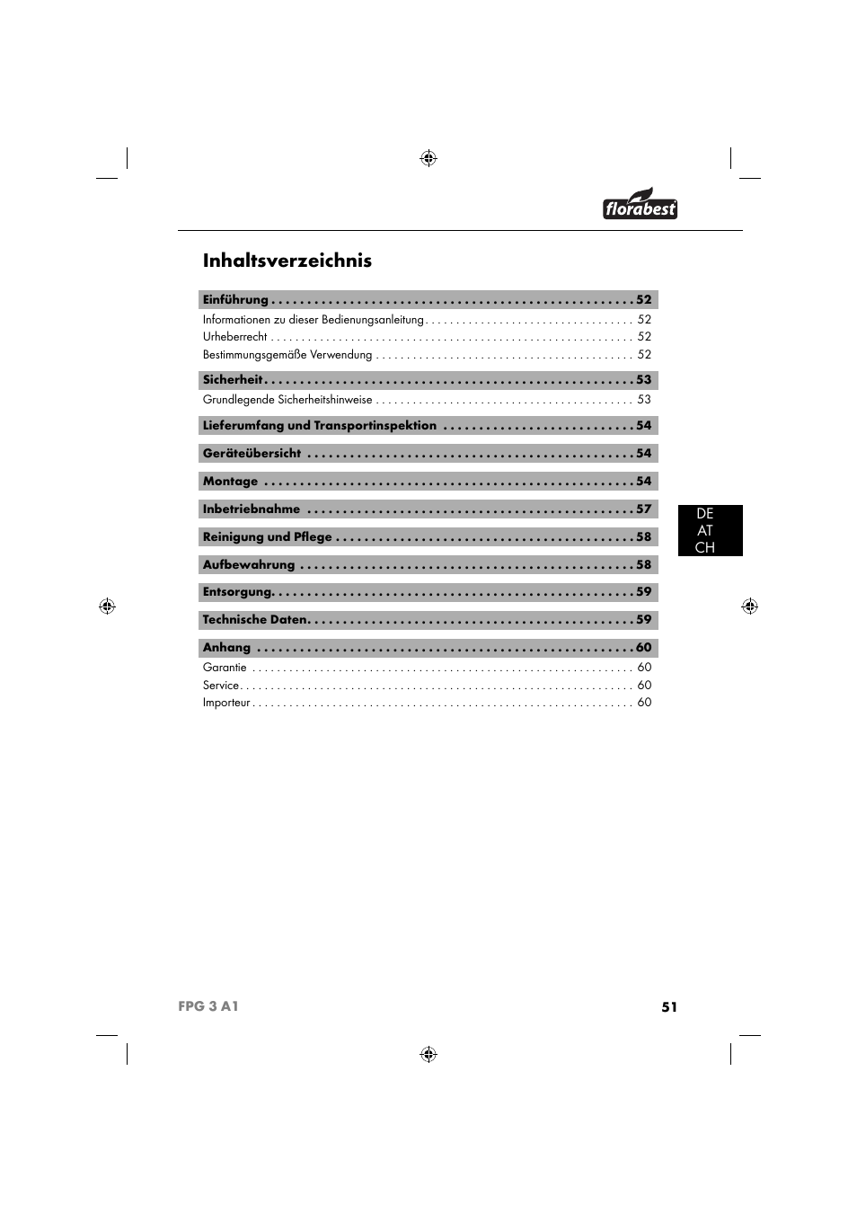 Florabest FPG 3 A1 User Manual | Page 54 / 64