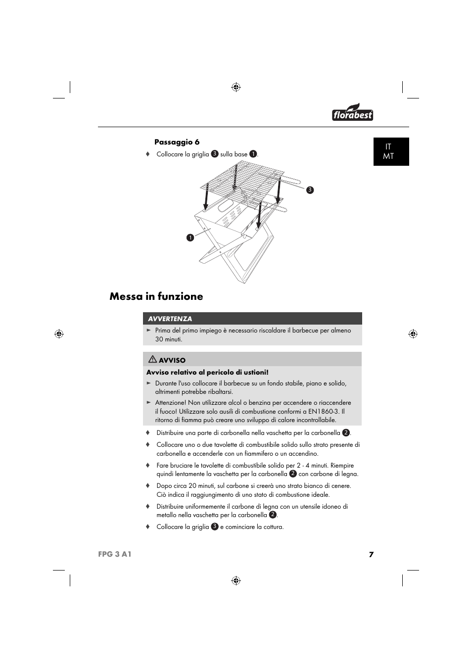 Messa in funzione, It mt | Florabest FPG 3 A1 User Manual | Page 10 / 44