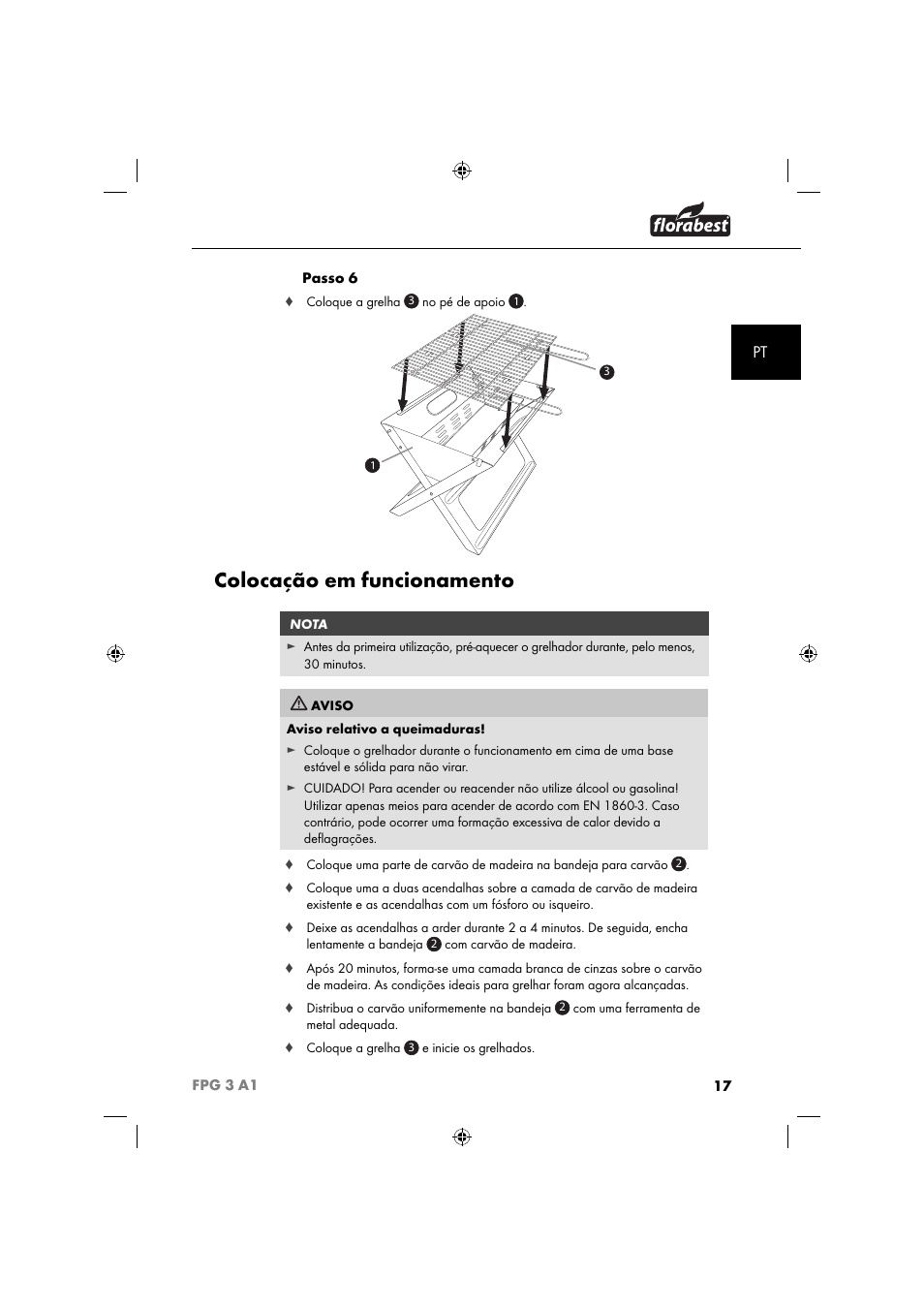 Colocação em funcionamento | Florabest FPG 3 A1 User Manual | Page 20 / 44