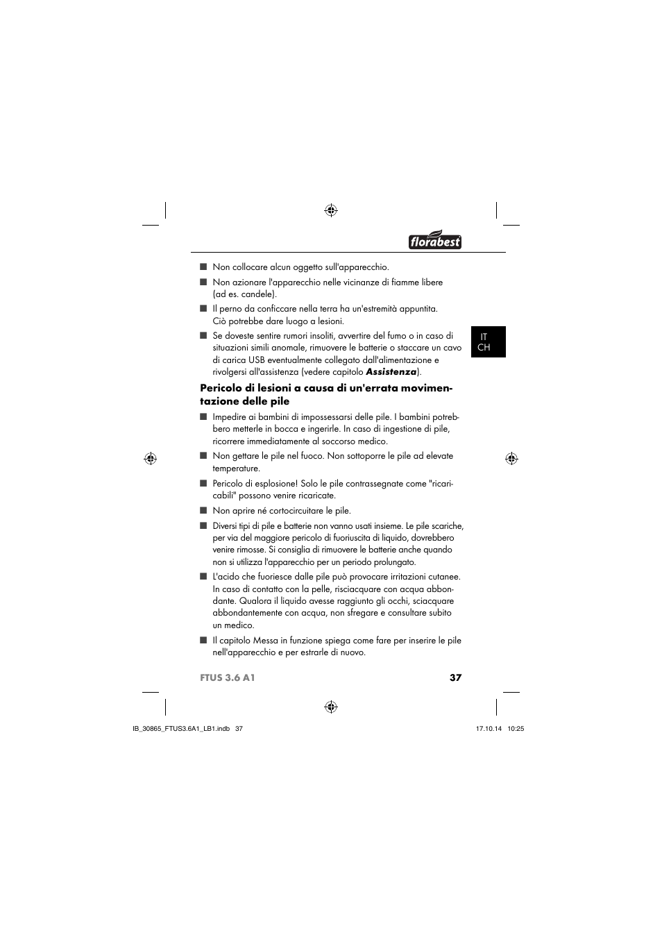 Florabest FTUS 3.6 A1 User Manual | Page 40 / 66