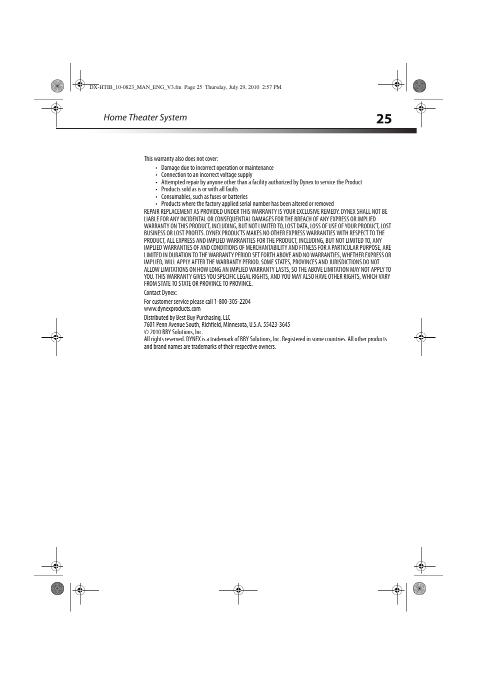 Dynex DX-HTIB User Manual | Page 25 / 28