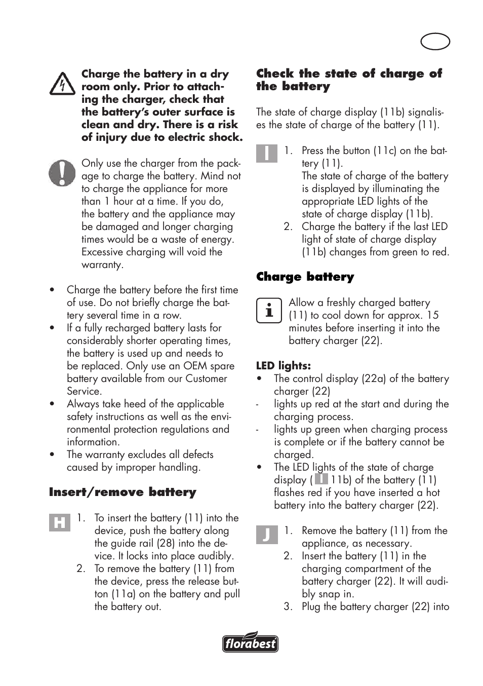 Florabest FAHE 18 A1 User Manual | Page 17 / 108