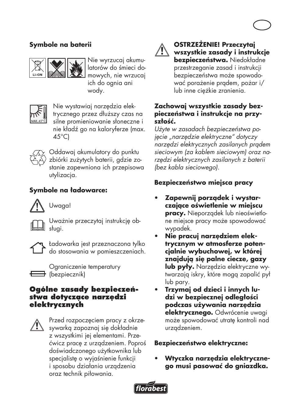 Florabest FAHE 18 A1 User Manual | Page 33 / 108