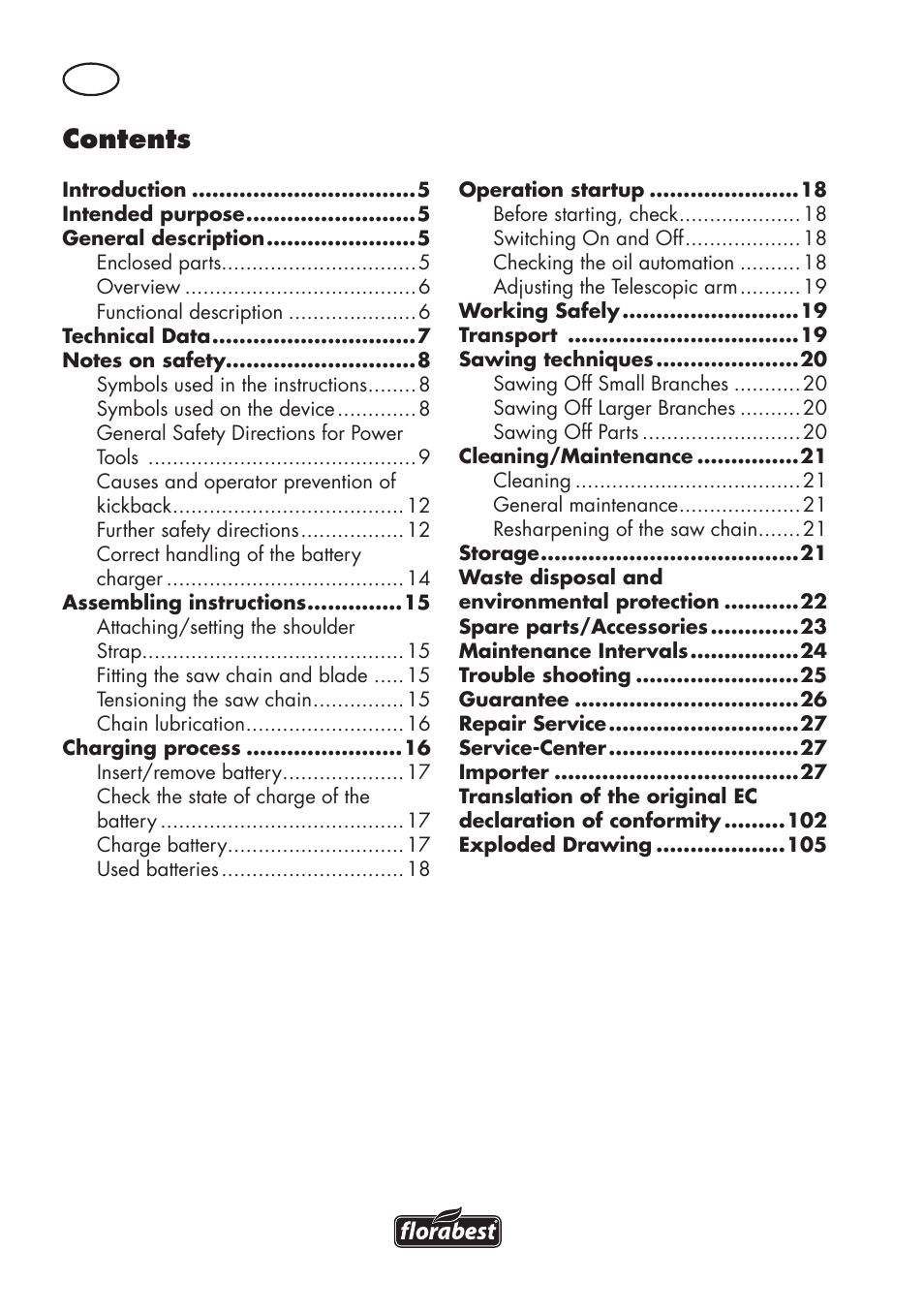 Florabest FAHE 18 A1 User Manual | Page 4 / 108