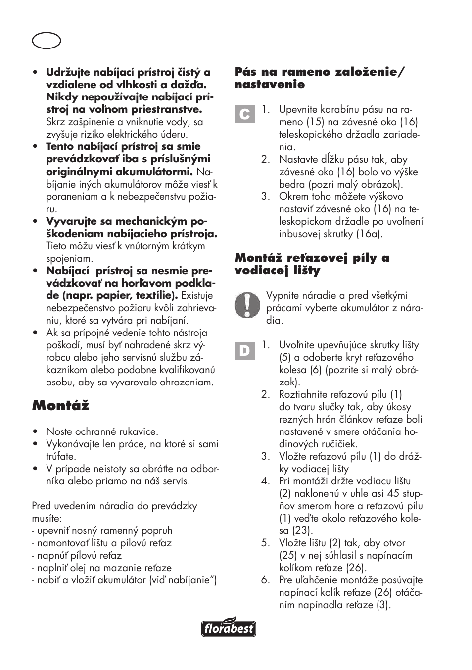 Montáž | Florabest FAHE 18 A1 User Manual | Page 64 / 108
