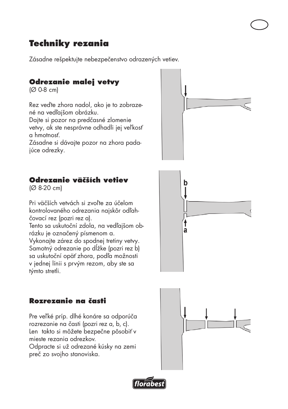 Techniky rezania, Cb a | Florabest FAHE 18 A1 User Manual | Page 69 / 108