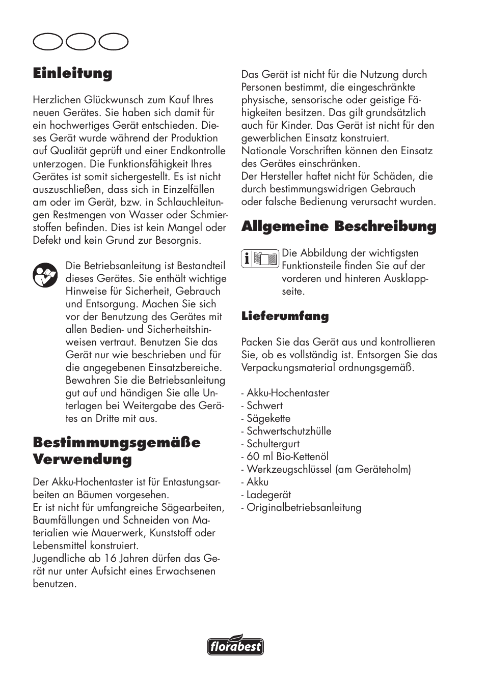 Einleitung, Bestimmungsgemäße verwendung, Allgemeine beschreibung | De at ch | Florabest FAHE 18 A1 User Manual | Page 78 / 108