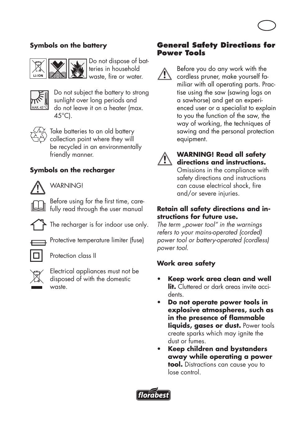 Florabest FAHE 18 A1 User Manual | Page 9 / 108