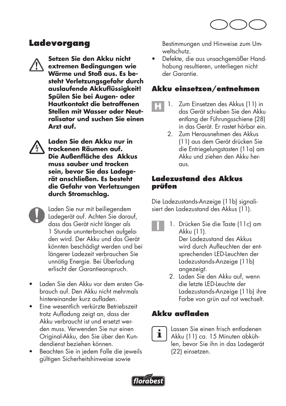 Ladevorgang, De at ch | Florabest FAHE 18 A1 User Manual | Page 91 / 108