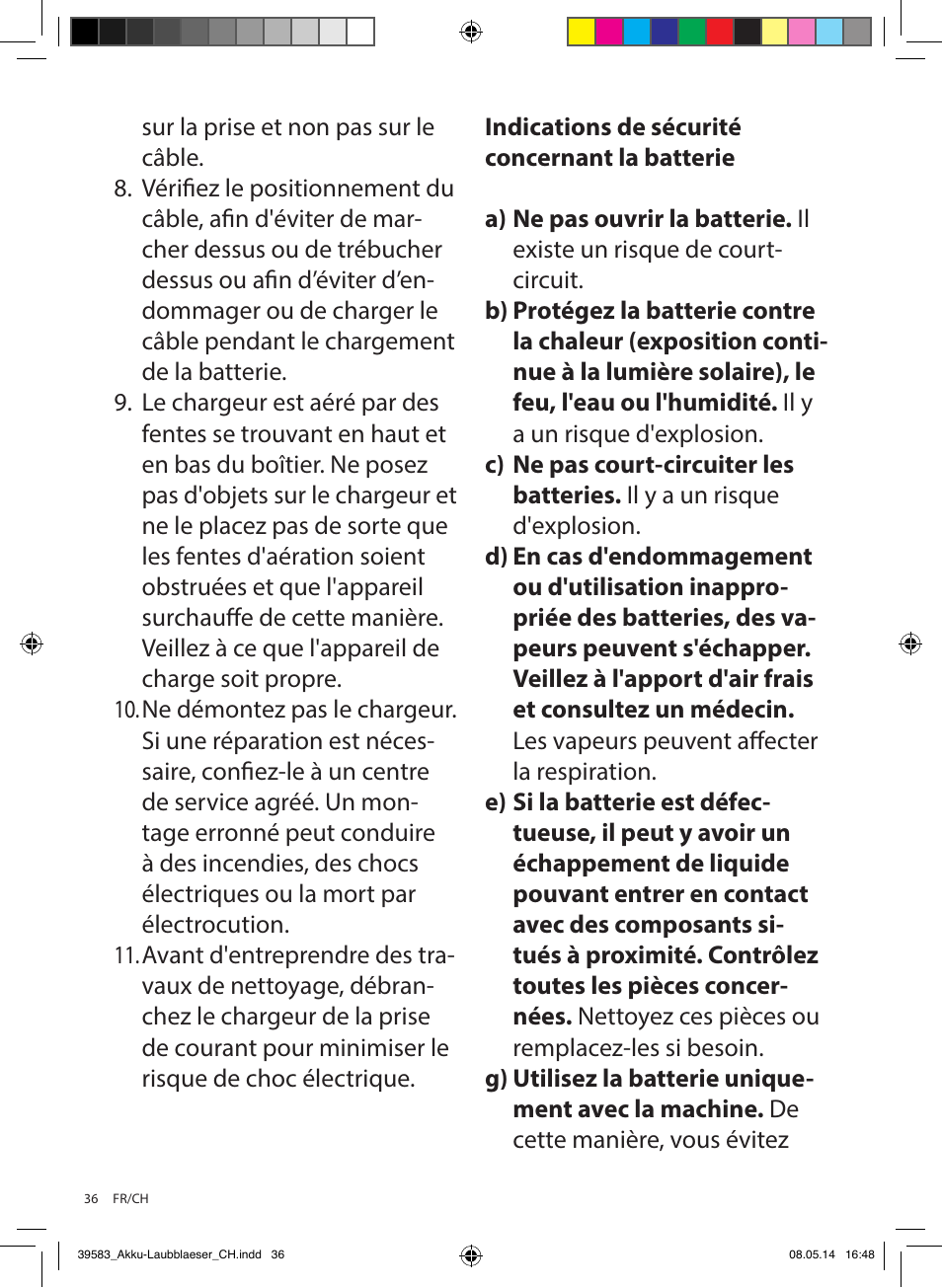 Florabest FLBA 18 A1 User Manual | Page 36 / 84