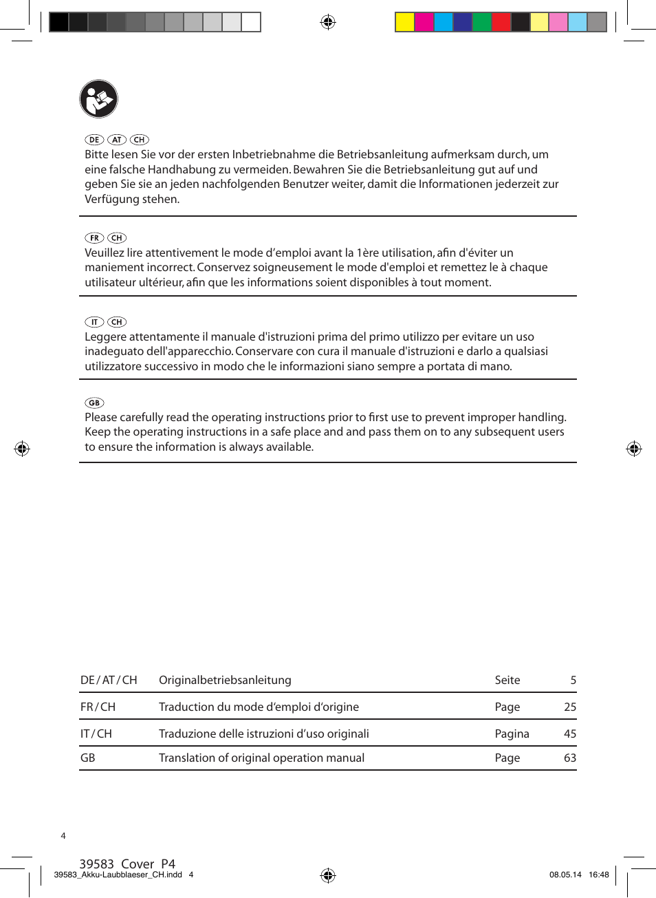 Florabest FLBA 18 A1 User Manual | Page 4 / 84
