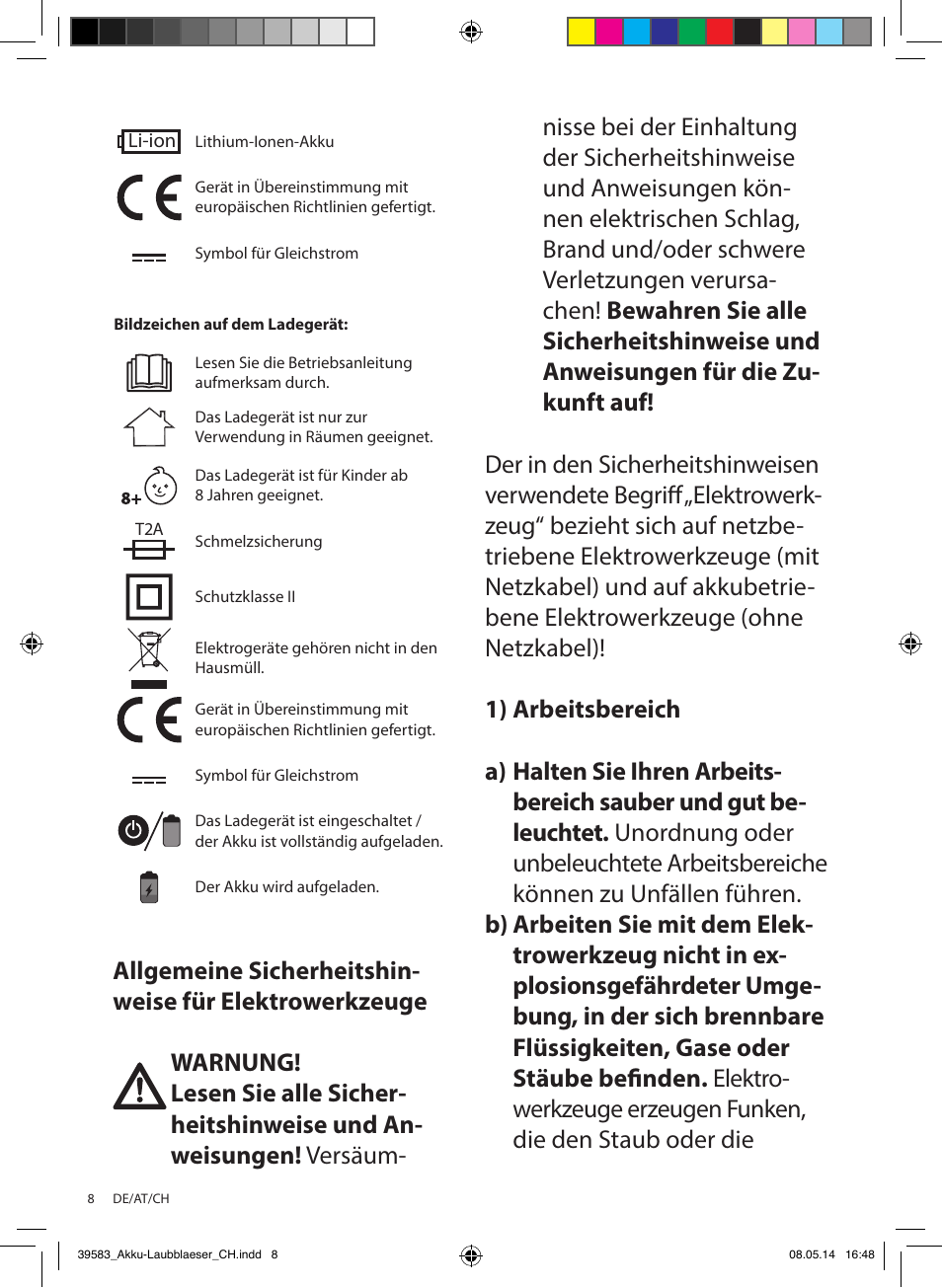 Florabest FLBA 18 A1 User Manual | Page 8 / 84