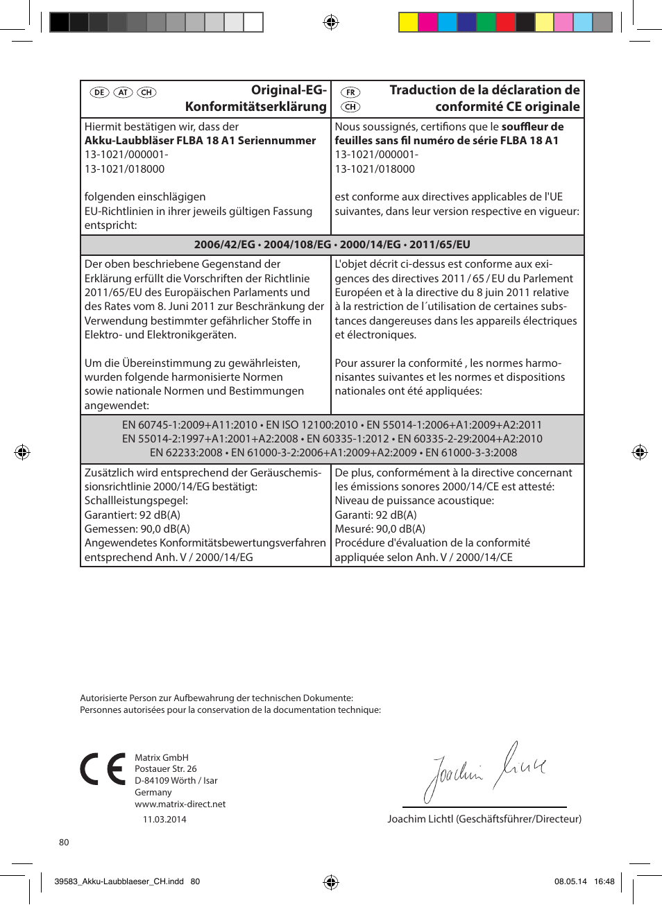 Florabest FLBA 18 A1 User Manual | Page 80 / 84
