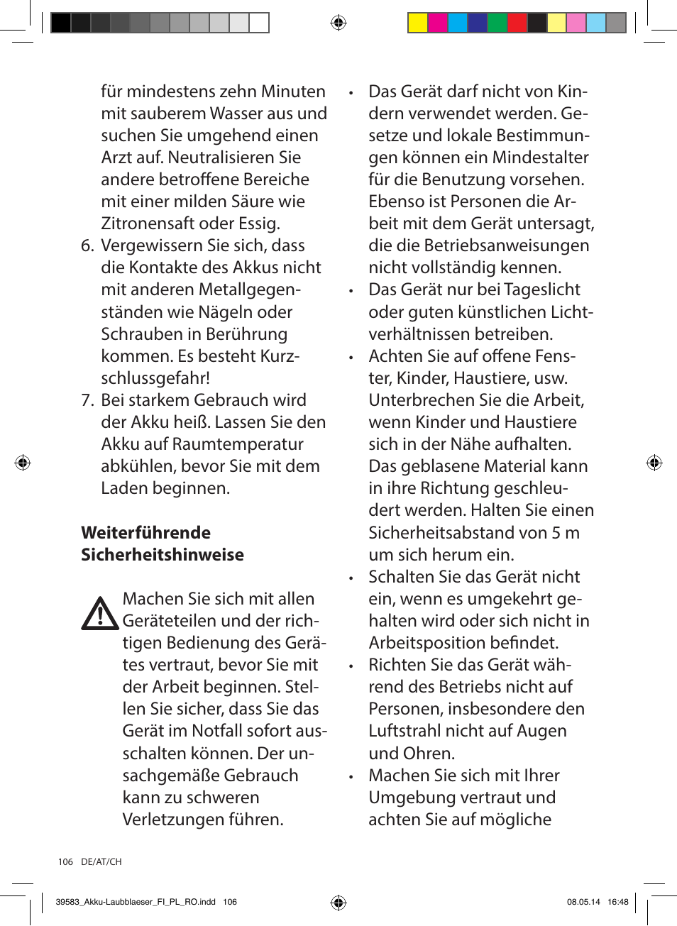 Florabest FLBA 18 A1 User Manual | Page 106 / 117