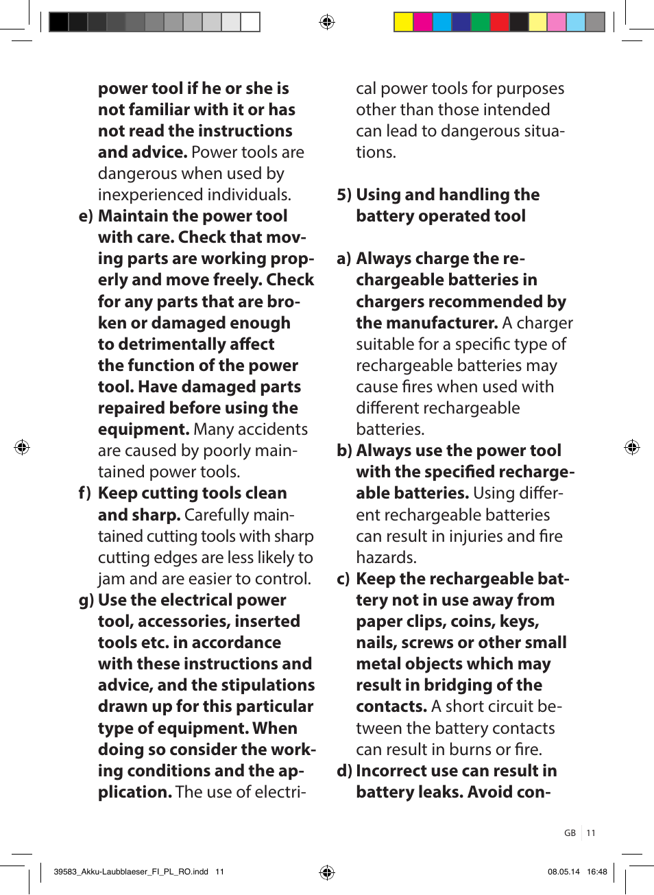 Florabest FLBA 18 A1 User Manual | Page 11 / 117