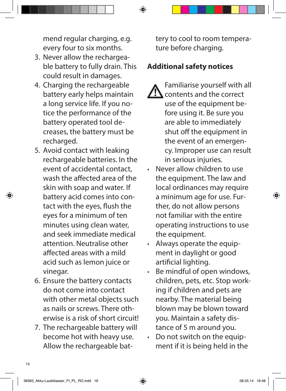 Florabest FLBA 18 A1 User Manual | Page 16 / 117