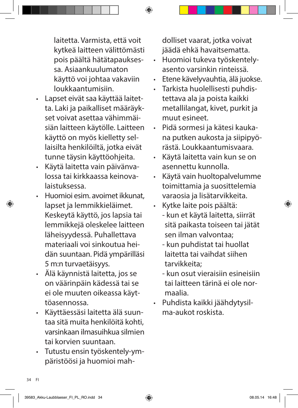 Florabest FLBA 18 A1 User Manual | Page 34 / 117
