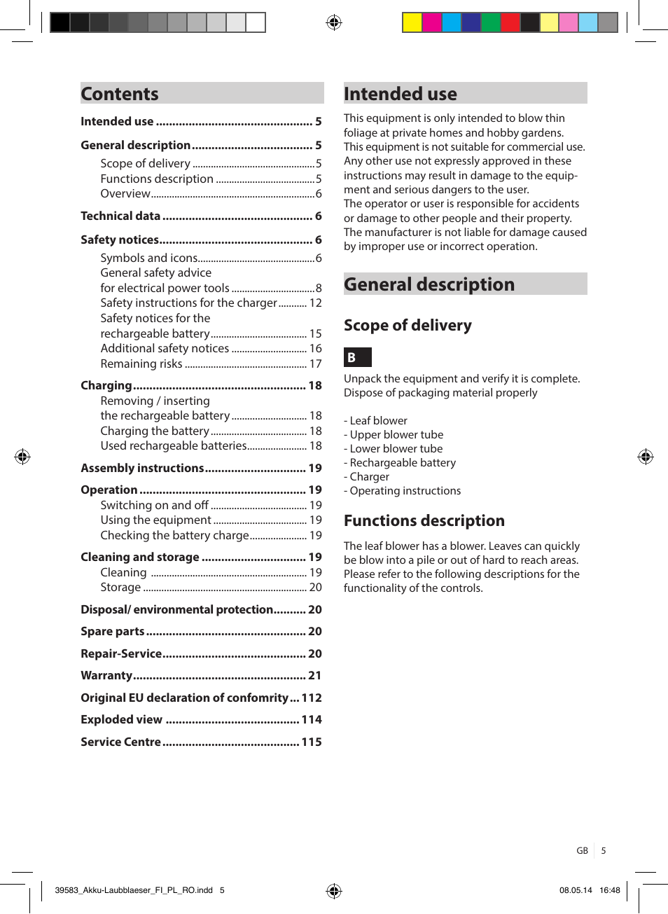 Florabest FLBA 18 A1 User Manual | Page 5 / 117