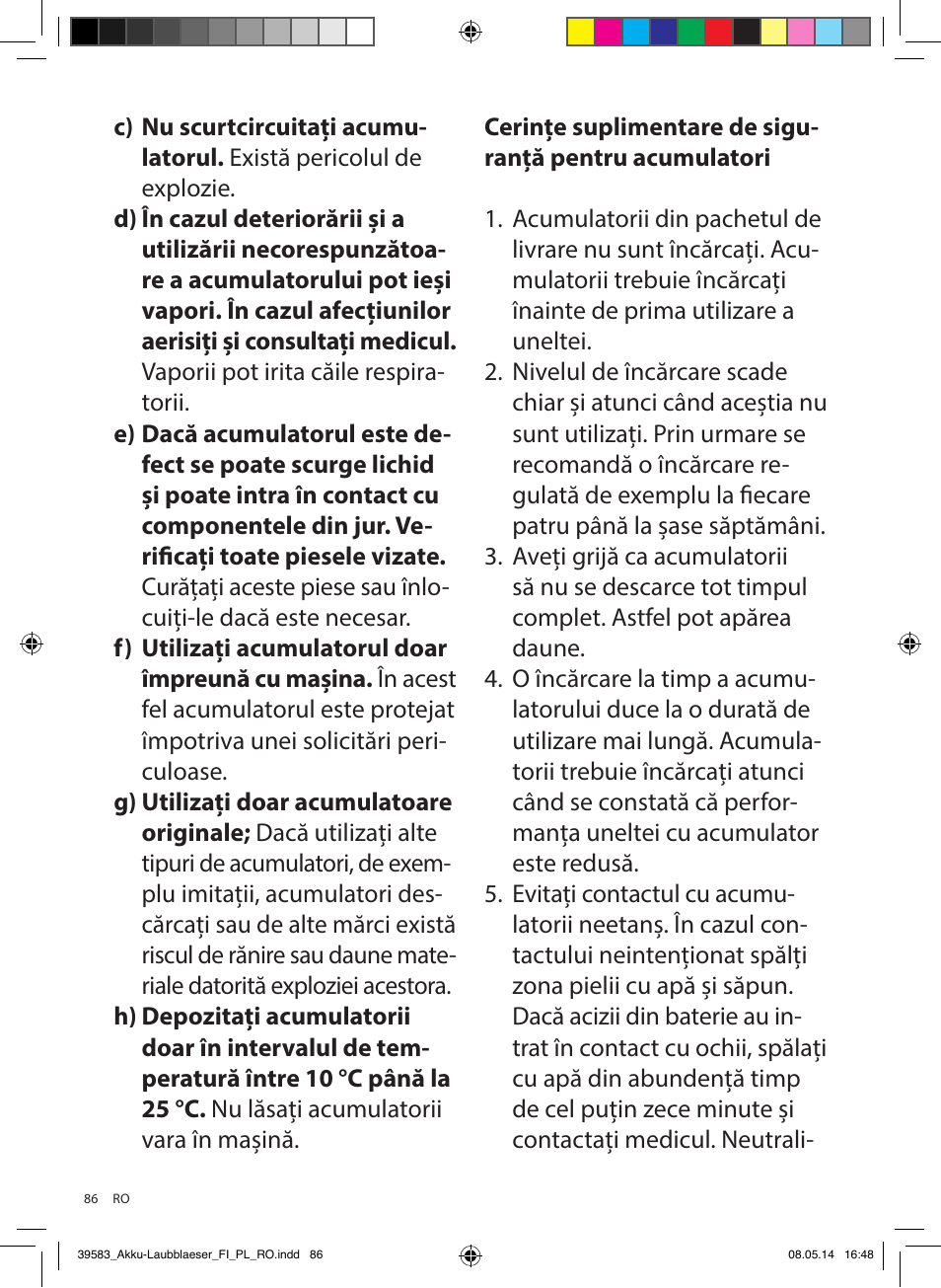 Florabest FLBA 18 A1 User Manual | Page 86 / 117