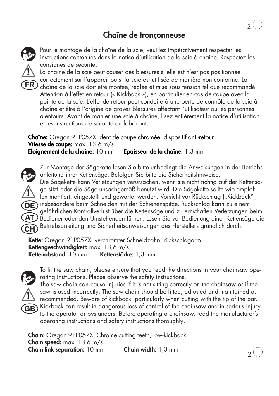 Florabest Chainsaw Chain User Manual | 1 page