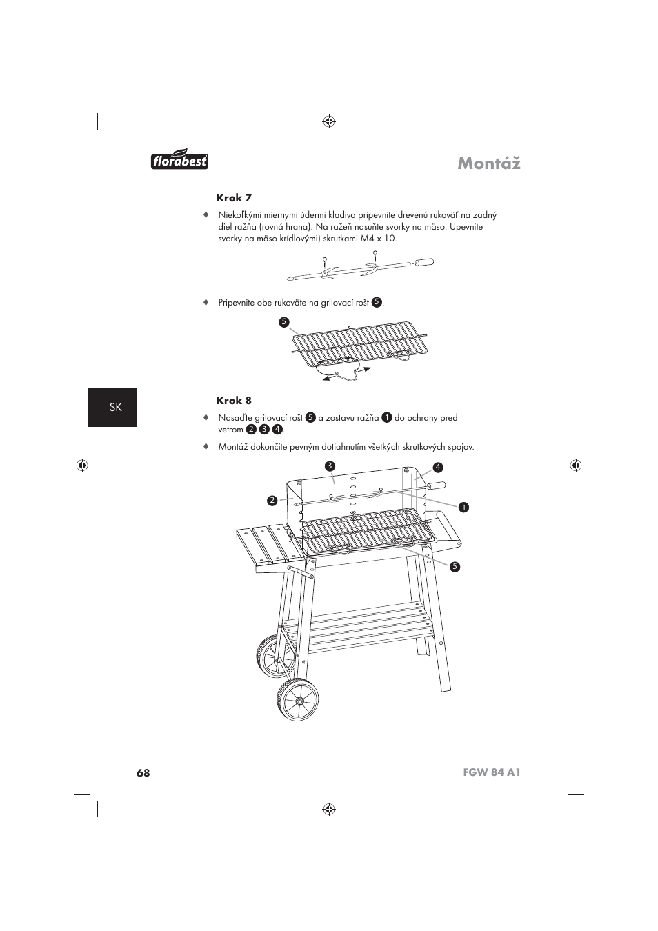 Montáž | Florabest FGW 84 A1 User Manual | Page 70 / 86