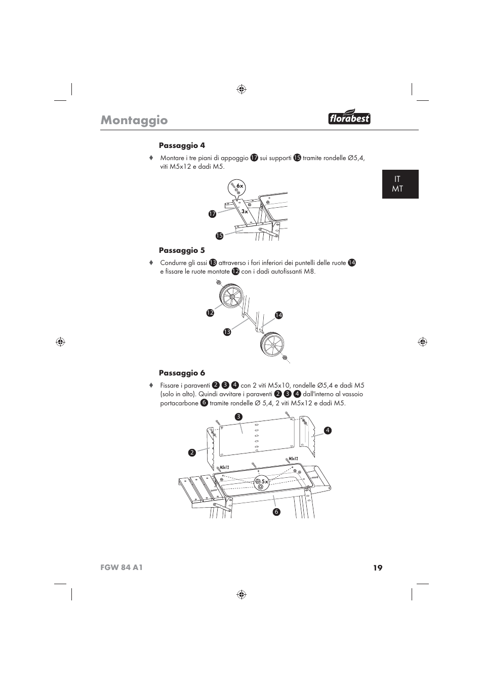 Montaggio, It mt | Florabest FGW 84 A1 User Manual | Page 21 / 62
