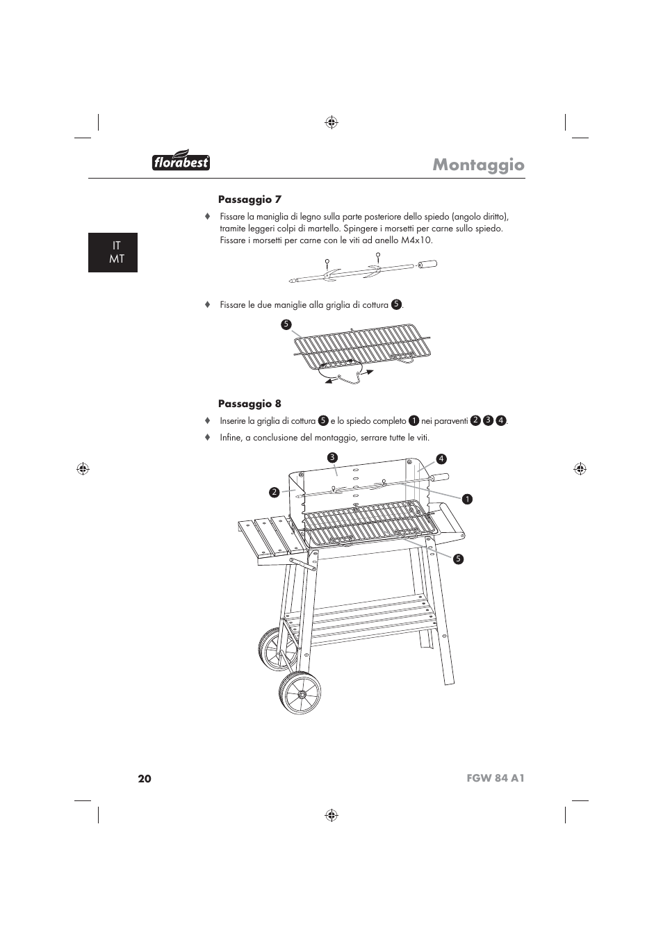 Montaggio, It mt | Florabest FGW 84 A1 User Manual | Page 22 / 62