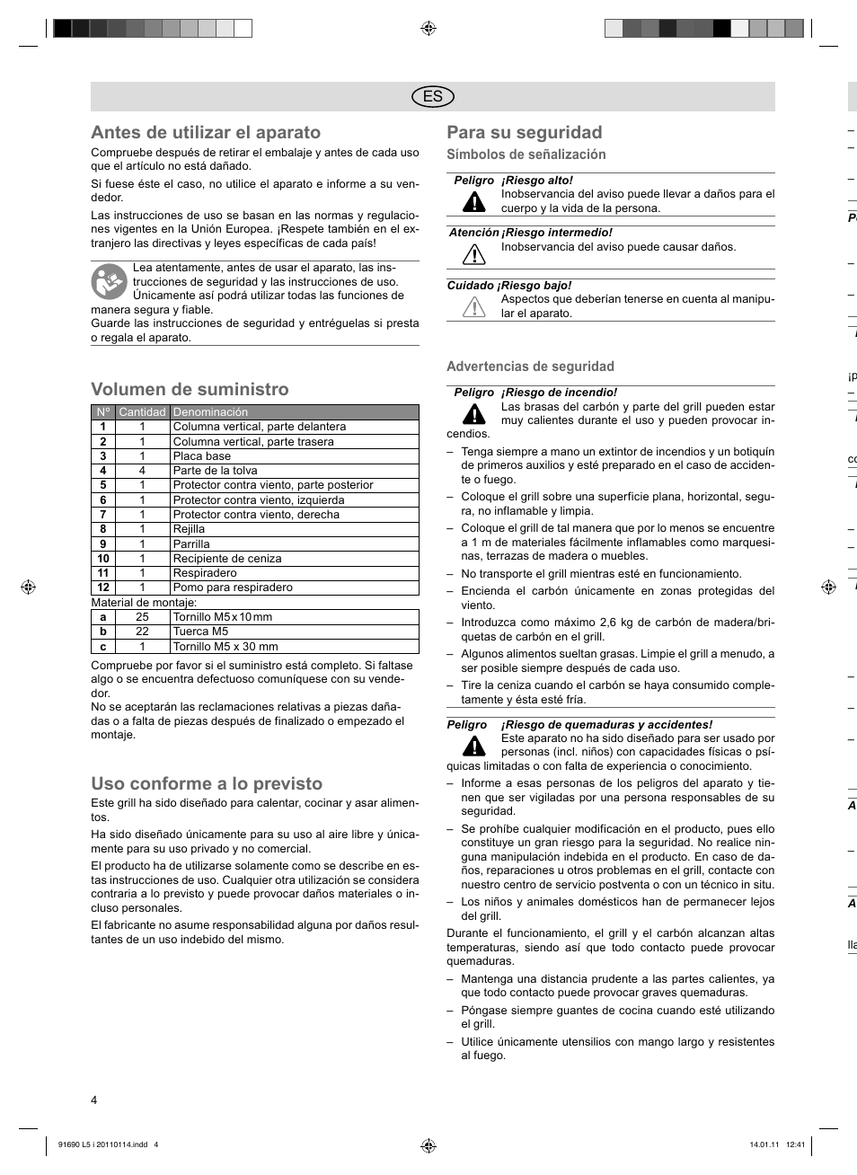 Antes de utilizar el aparato, Volumen de suministro, Uso conforme a lo previsto | Para su seguridad | Florabest HC-91690 User Manual | Page 4 / 26