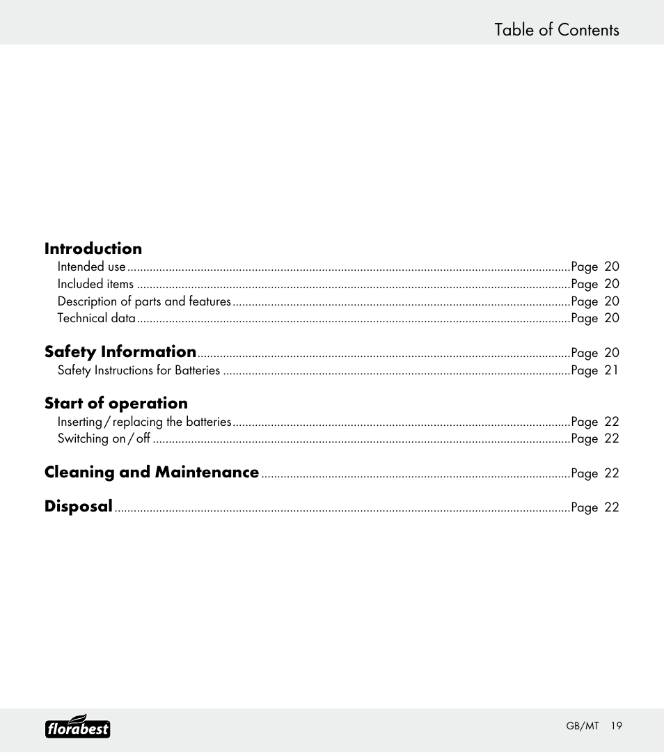 Florabest Z30688 User Manual | Page 19 / 24