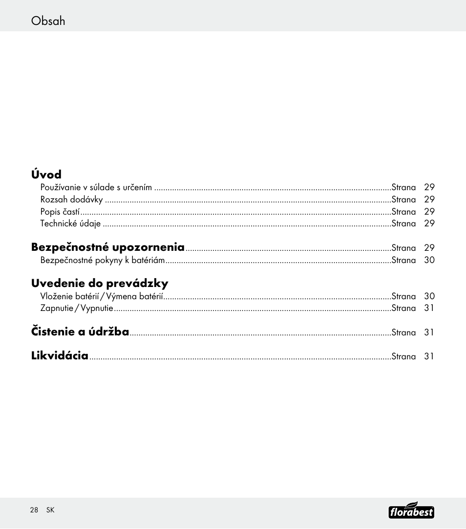 Florabest Z30688 User Manual | Page 28 / 32
