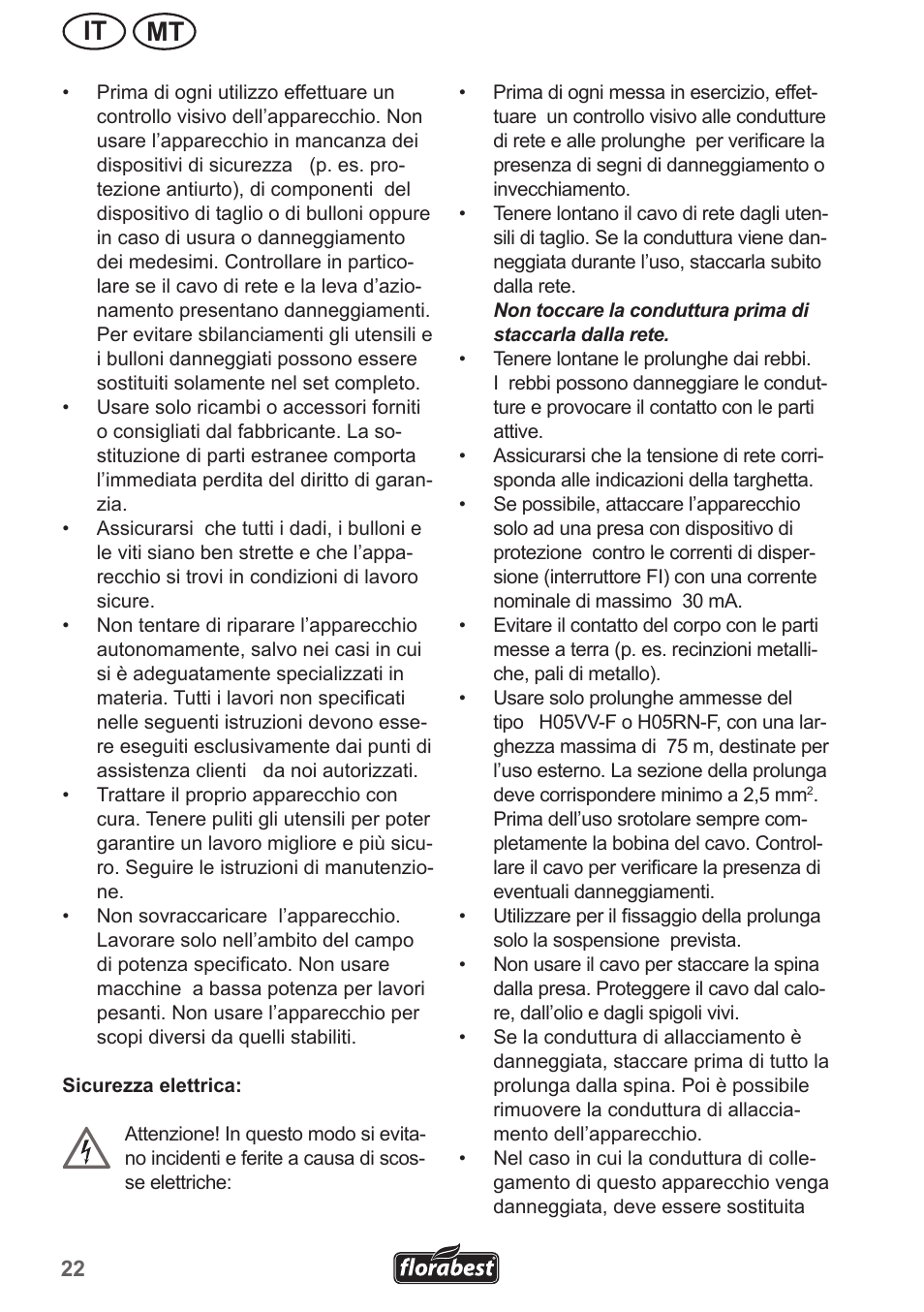 Mt it | Florabest FLV 1300 A1 User Manual | Page 22 / 74