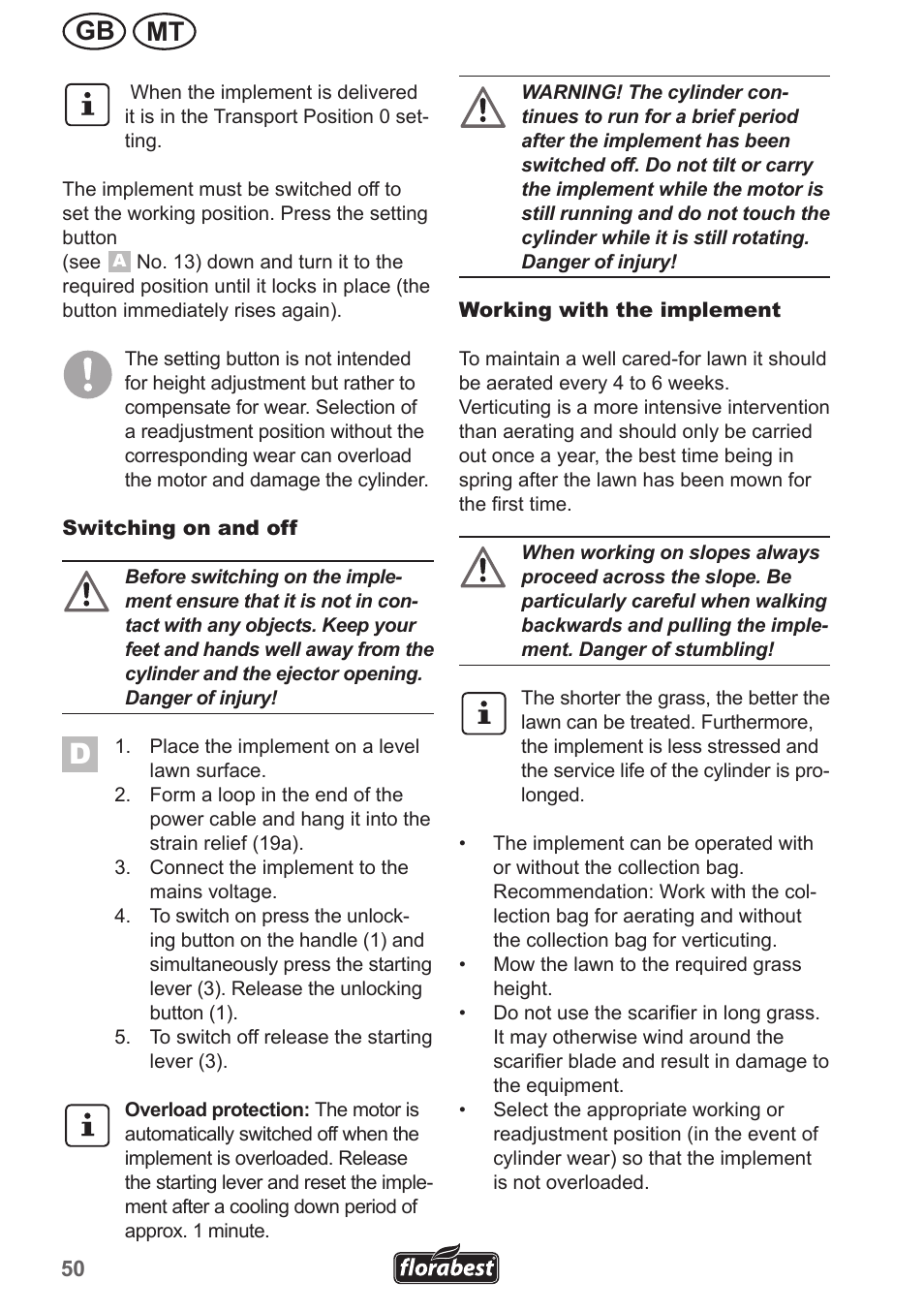 Mt gb | Florabest FLV 1300 A1 User Manual | Page 50 / 74