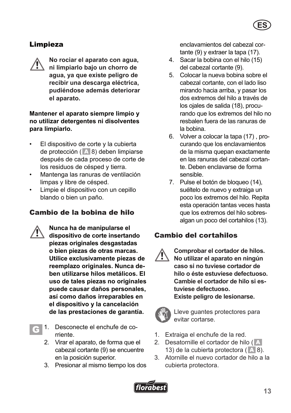 Florabest FRT 450 A1 User Manual | Page 13 / 70