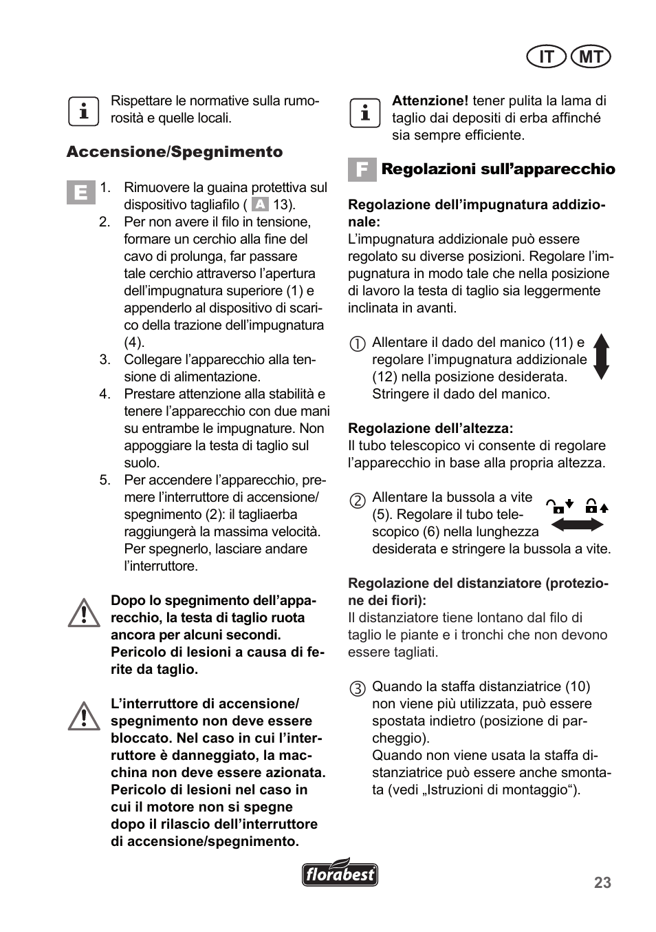It mt | Florabest FRT 450 A1 User Manual | Page 23 / 70
