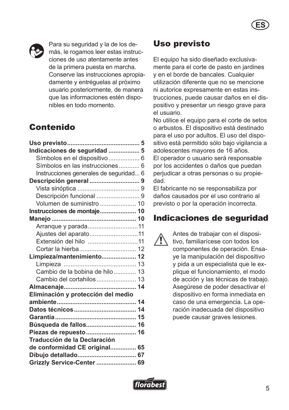 Florabest FRT 450 A1 User Manual | Page 5 / 70