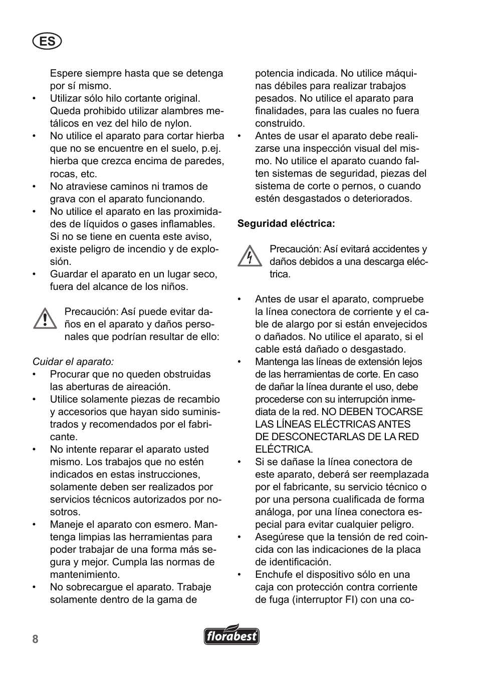 Florabest FRT 450 A1 User Manual | Page 8 / 70