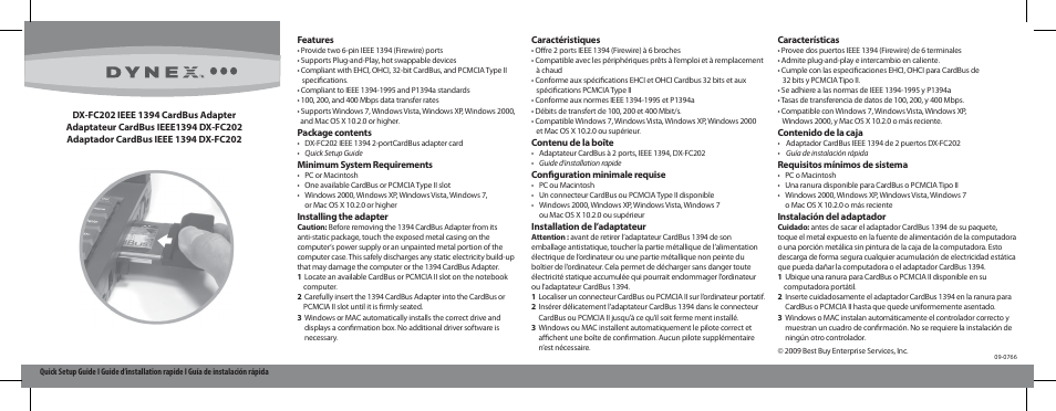 Dynex DX-FC202 User Manual | 1 page