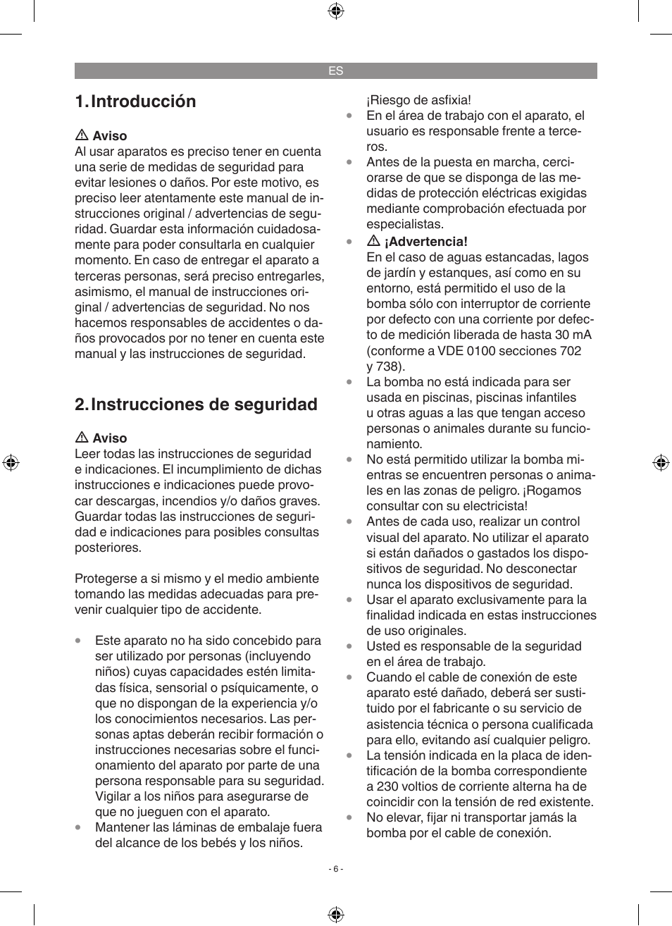 Introducción, Instrucciones de seguridad | Florabest FGP 1000 A1 User Manual | Page 6 / 58