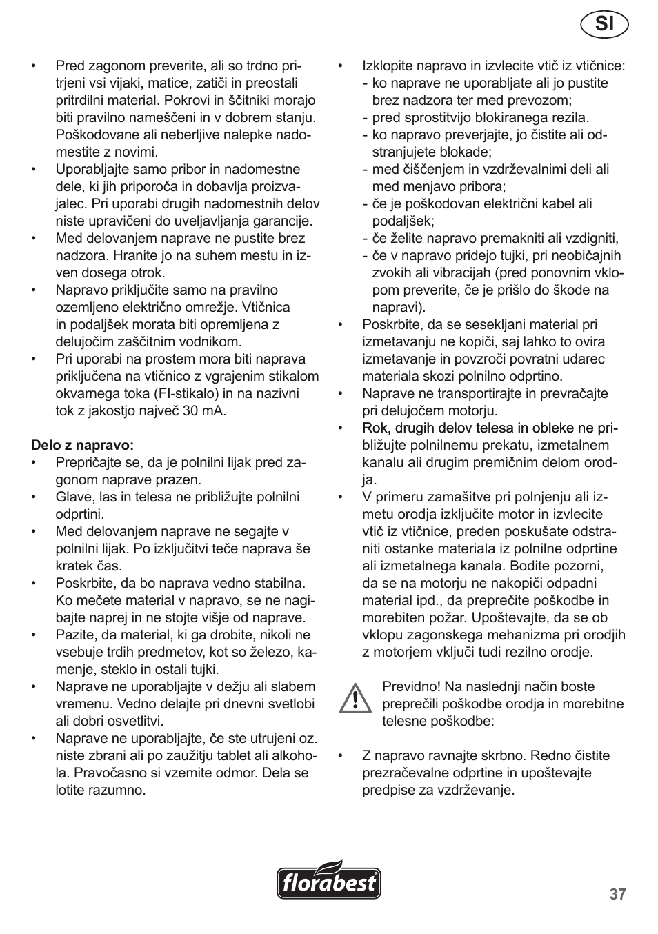 Florabest FMH 2400 B2 User Manual | Page 37 / 81