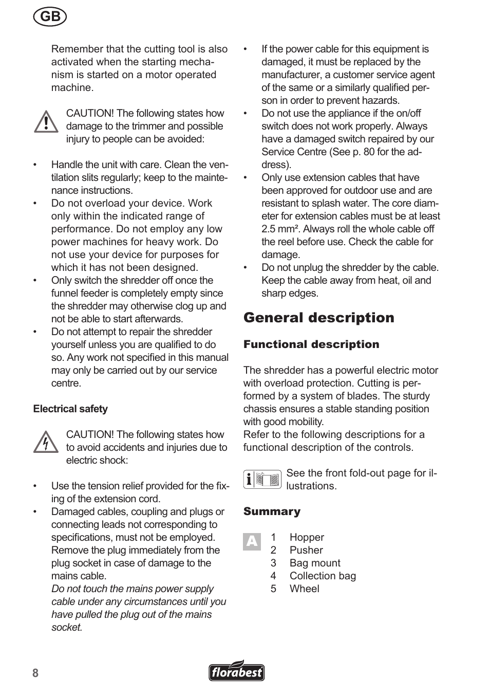 General description | Florabest FMH 2400 B2 User Manual | Page 8 / 81