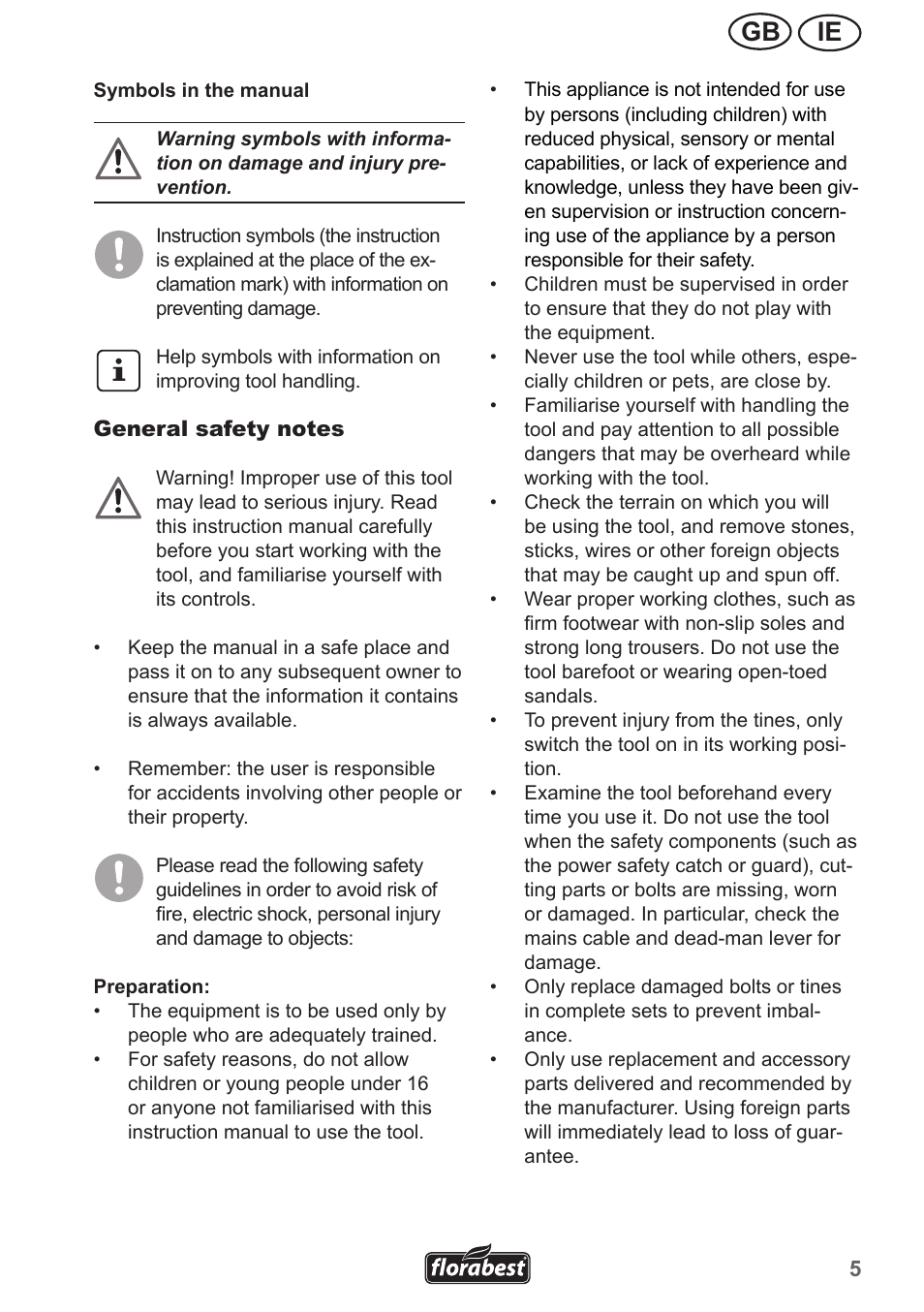 Ie gb | Florabest FGH 710 A1 User Manual | Page 5 / 18