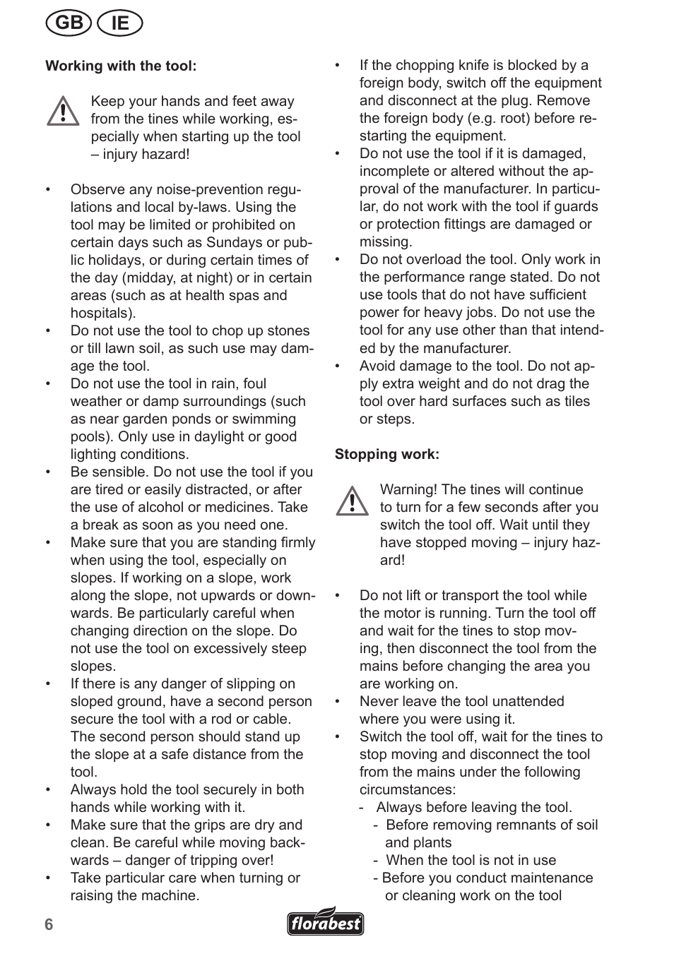 Ie gb | Florabest FGH 710 A1 User Manual | Page 6 / 18
