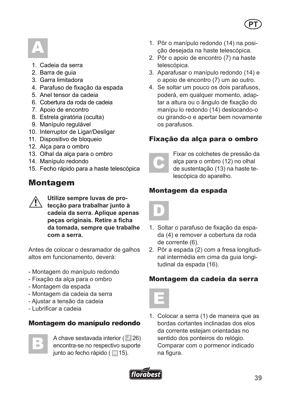 Montagem | Florabest FHE 550 A1 User Manual | Page 39 / 82