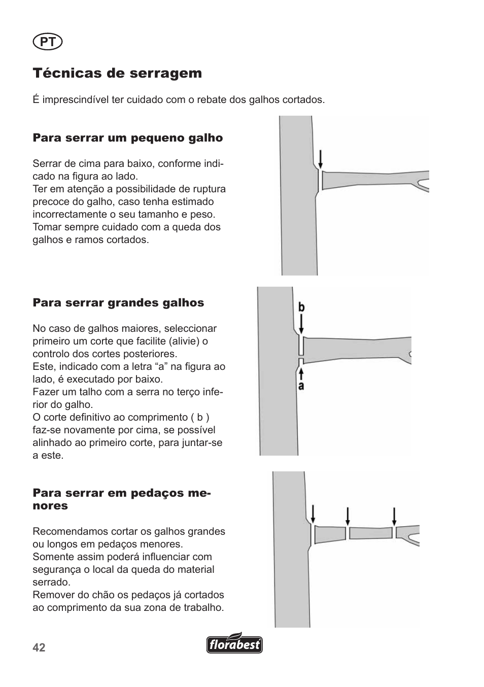 Técnicas de serragem | Florabest FHE 550 A1 User Manual | Page 42 / 82