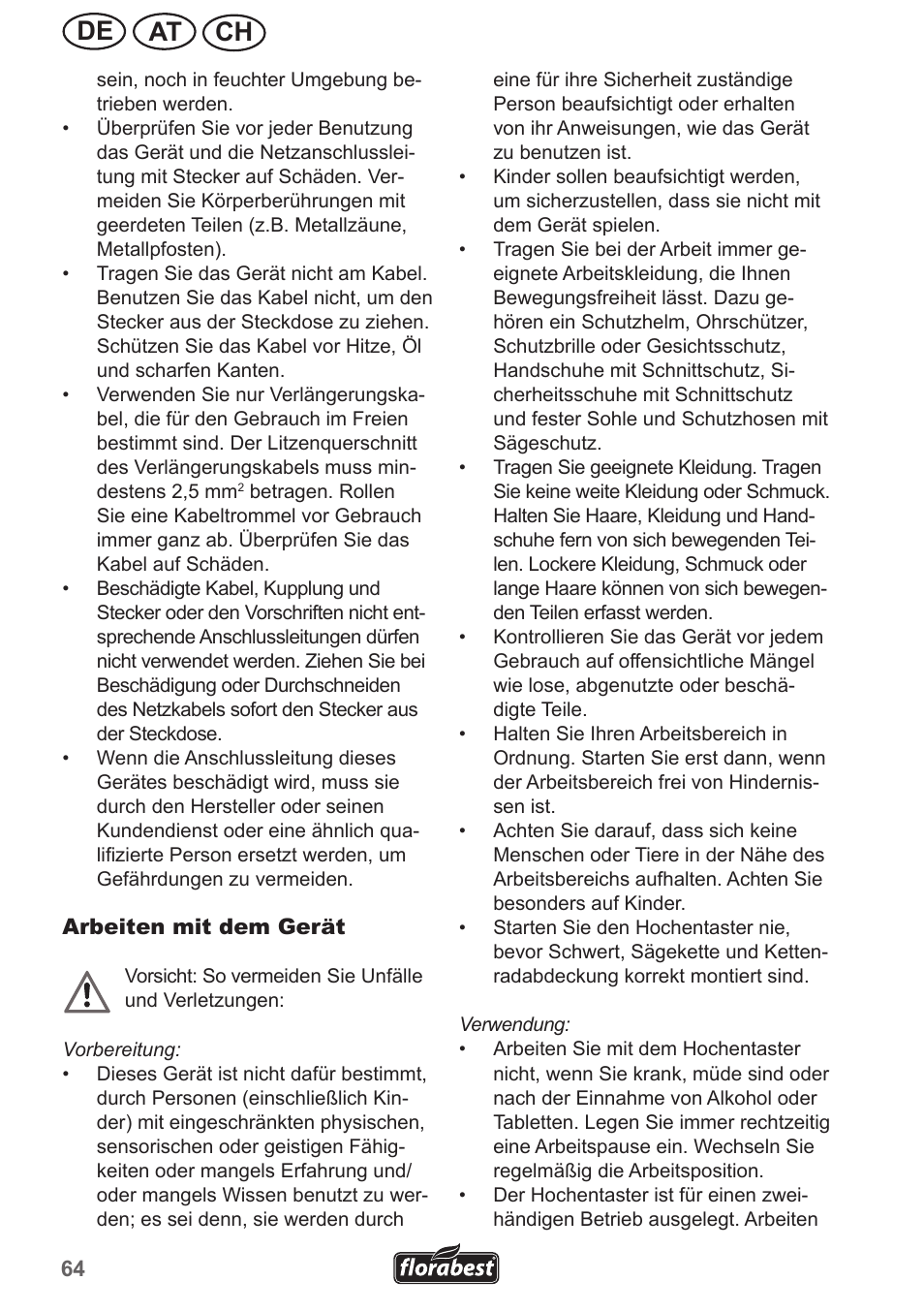 Ch at de | Florabest FHE 550 A1 User Manual | Page 64 / 82