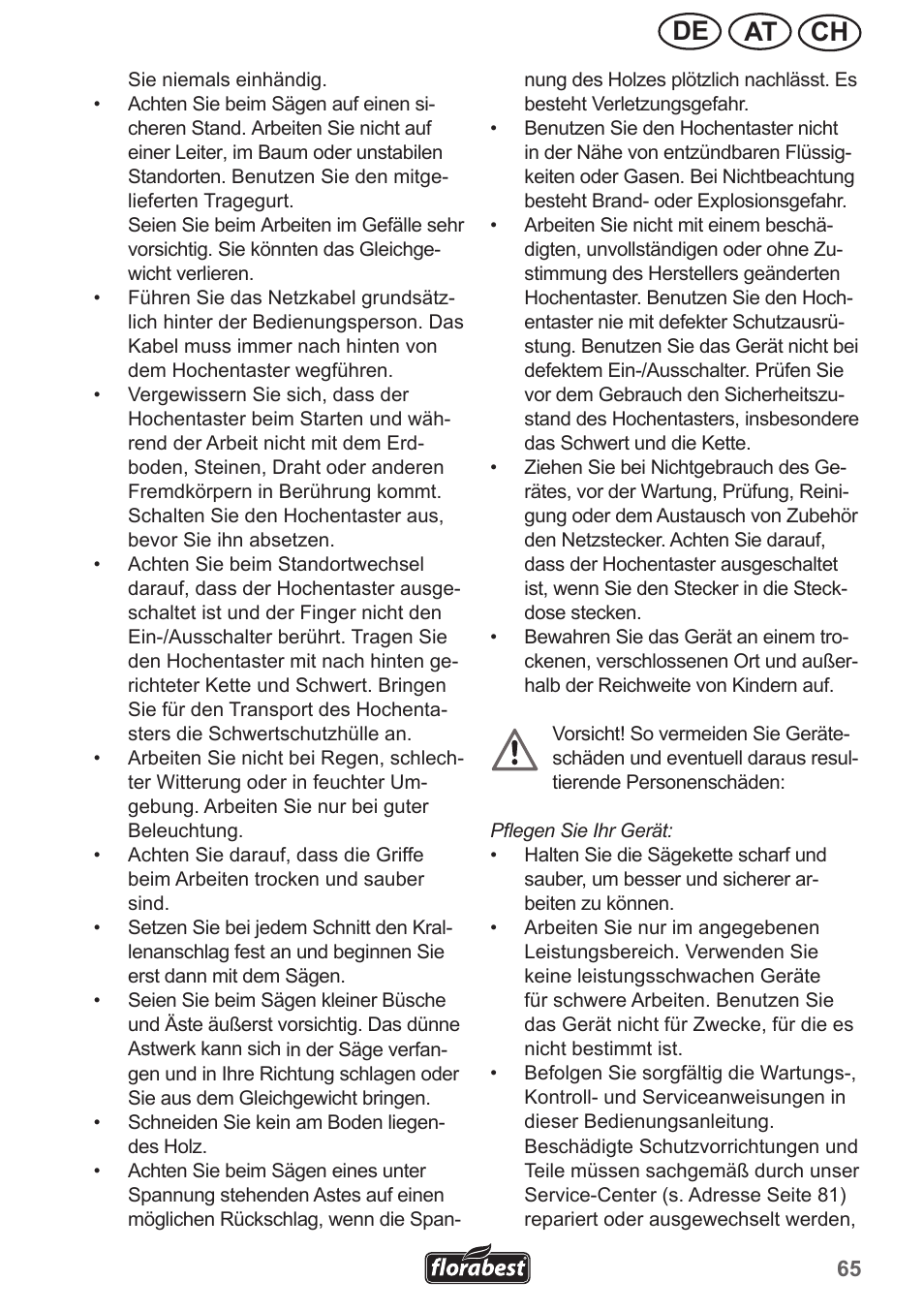 Ch at de | Florabest FHE 550 A1 User Manual | Page 65 / 82
